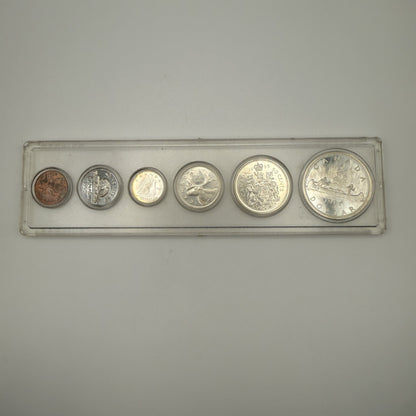 1965 Canada 6-Coin Set in Plastic Holder, 80% Silver - front