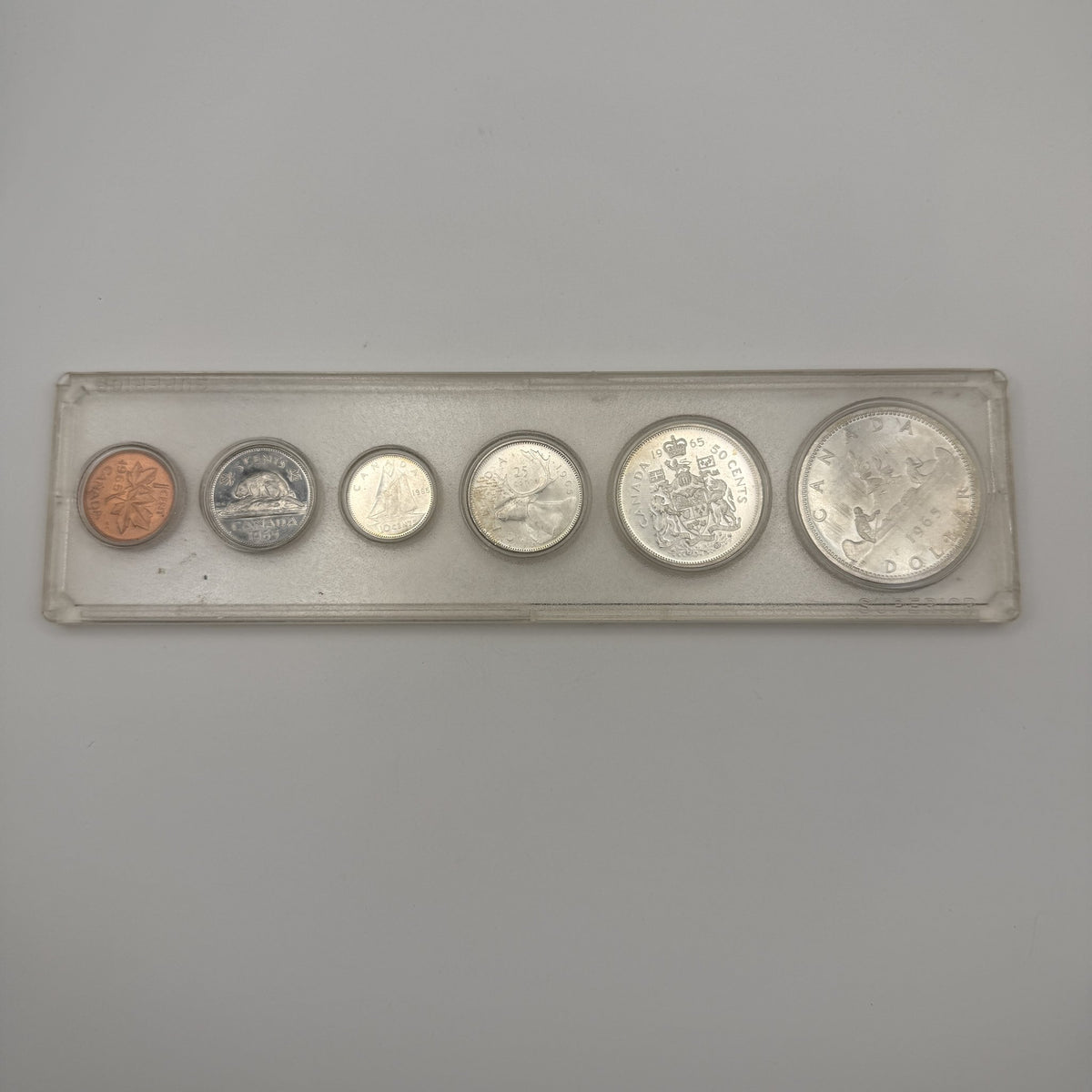 1965 Canada 6-Coin Set in Plastic Holder, 80% Silver - front