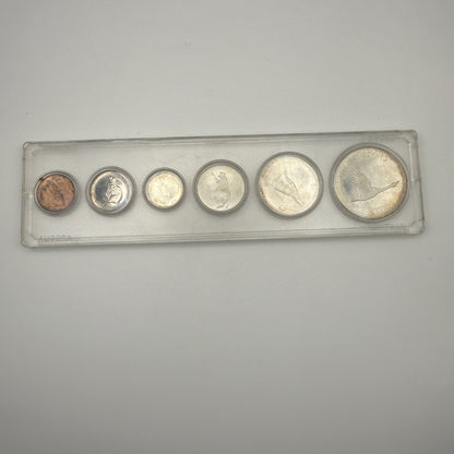 1967 Canada Centennial 6-Coin Set in Plastic Holder, Silver - front