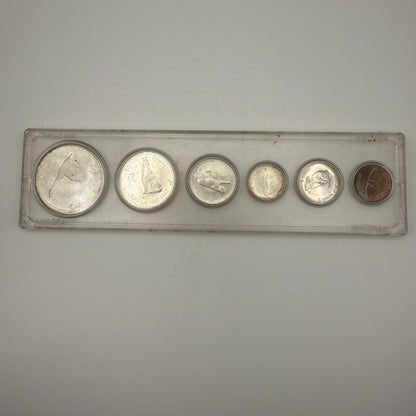 1967 Canada Centennial 6-Coin Set in Plastic Holder, Silver - front