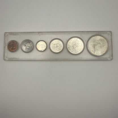 1967 Canada Centennial 6-Coin Set in Plastic Holder, Silver - back