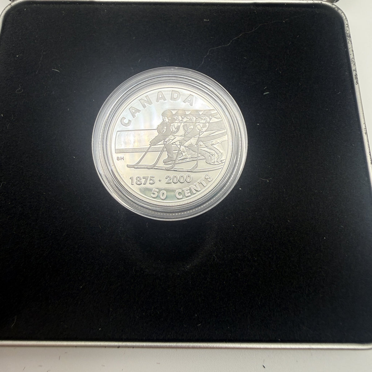 2000 Canada 50¢ First Recorded Hockey Game Sterling Silver Proof - front
