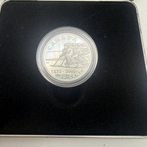 2000 Canada 50¢ First Recorded Hockey Game Sterling Silver Proof – Canadian Sports Firsts