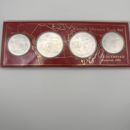 1973 Canada Montreal Olympics Series I Sterling Silver 4-Coin Set - front