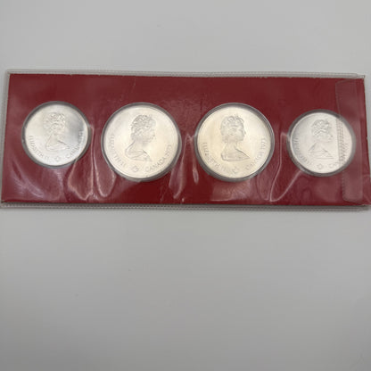 1973 Canada Montreal Olympics Series I Sterling Silver 4-Coin Set - back