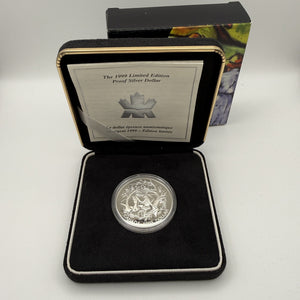 1999 Canada $1 International Year of Older Persons Sterling Silver Proof Dollar – Case, Box & Certificate
