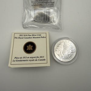 2013 Canada $10 Fine Silver Coin – The Royal Canadian Mounted Police (O Canada Series), Capsule & Certificate