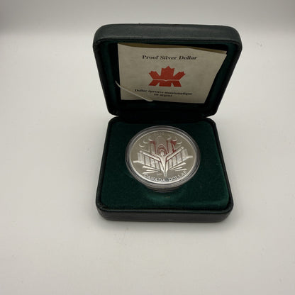 2000 Canada $1 Voyage of Discovery Sterling Silver Proof Dollar - front