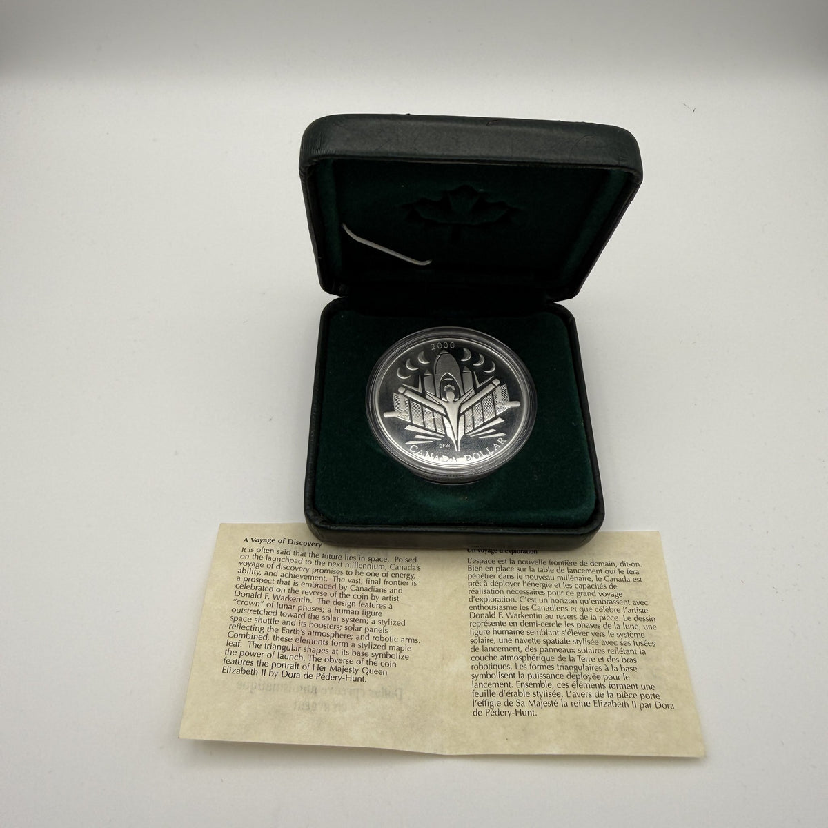 2000 Canada $1 Voyage of Discovery Sterling Silver Proof Dollar - front