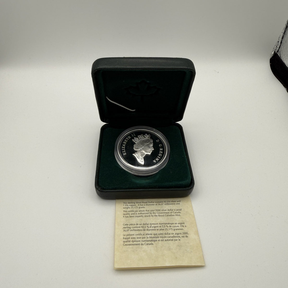 2000 Canada $1 Voyage of Discovery Sterling Silver Proof Dollar - back