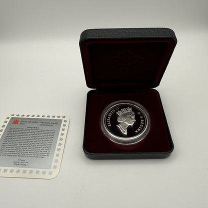 1997 Canada $1 Canada–USSR Hockey Series 25th Anniversary Sterling Silver Proof Dollar - back