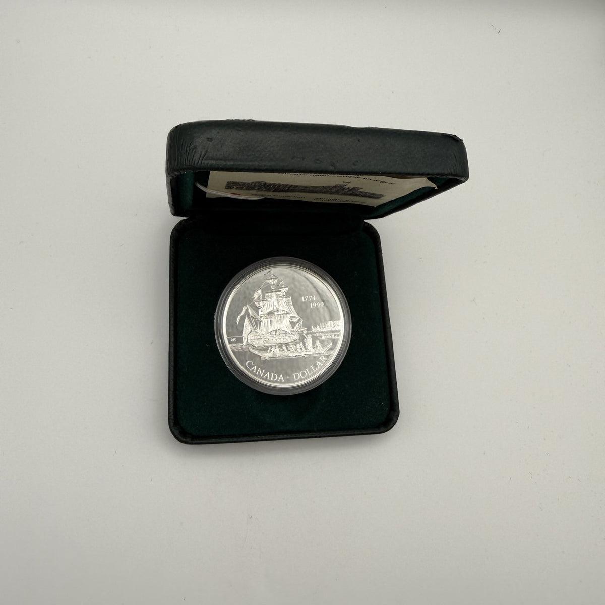 1999 Canada $1 Voyage of Juan Pérez 225th Anniversary Sterling Silver Proof Dollar - front