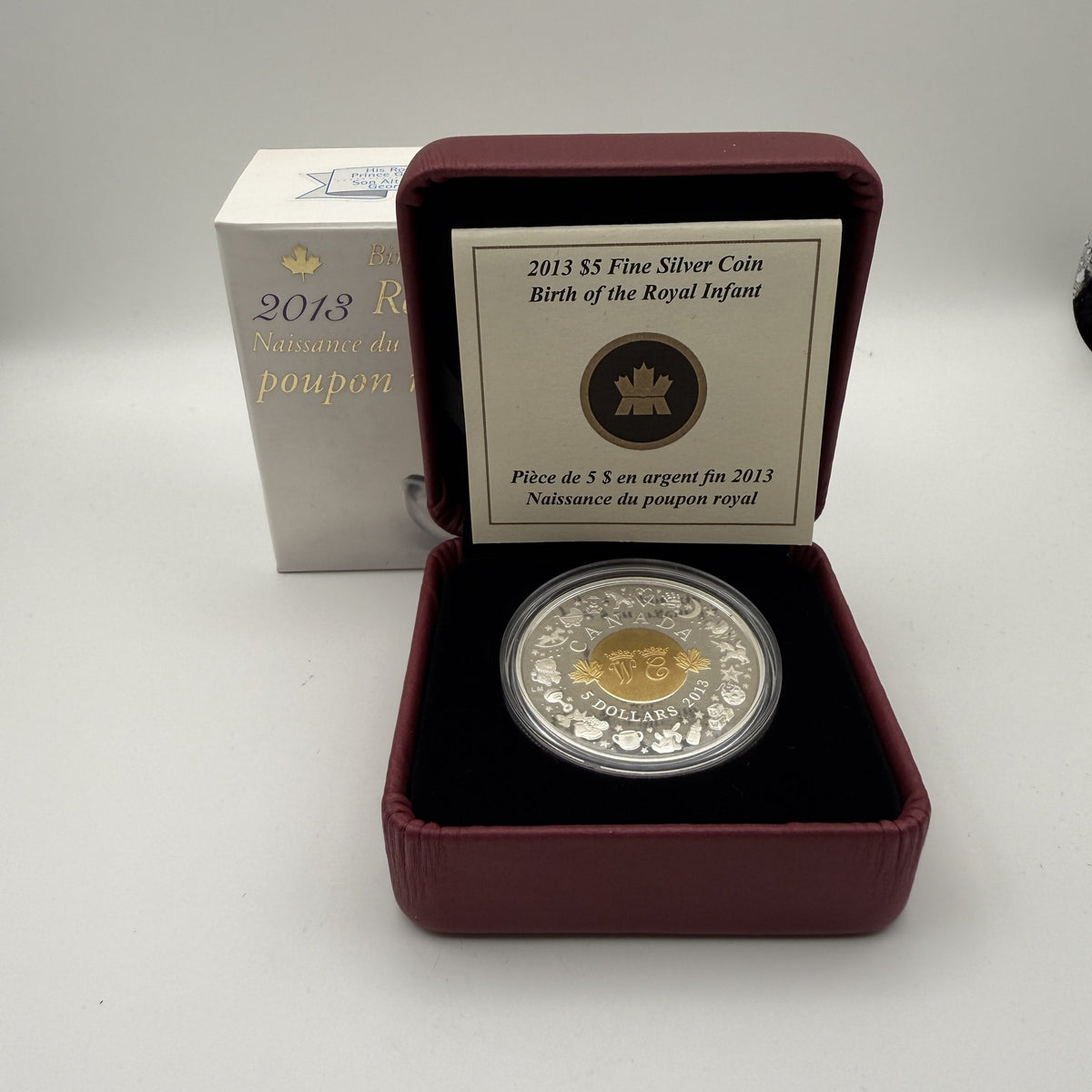2013 Canada $5 Birth of the Royal Infant Fine Silver Proof Coin - packaging