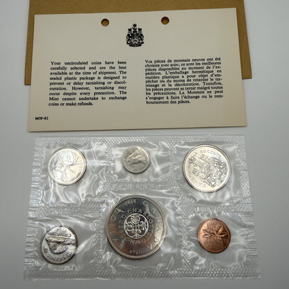 1964 Canada 6-Coin Prooflike Set with Charlottetown–Quebec Dollar - front