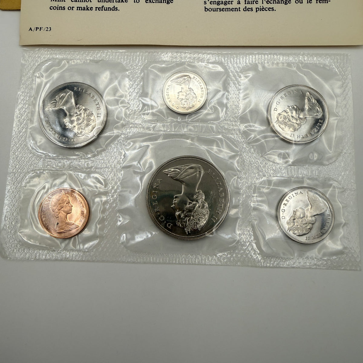 1971 Canada 6-Coin Prooflike Set with British Columbia Dollar - back