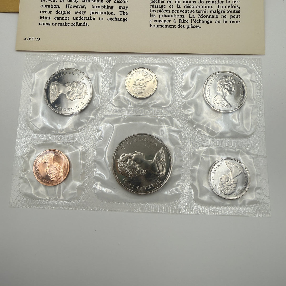 1971 Canada 6-Coin Prooflike Set with British Columbia Dollar - back