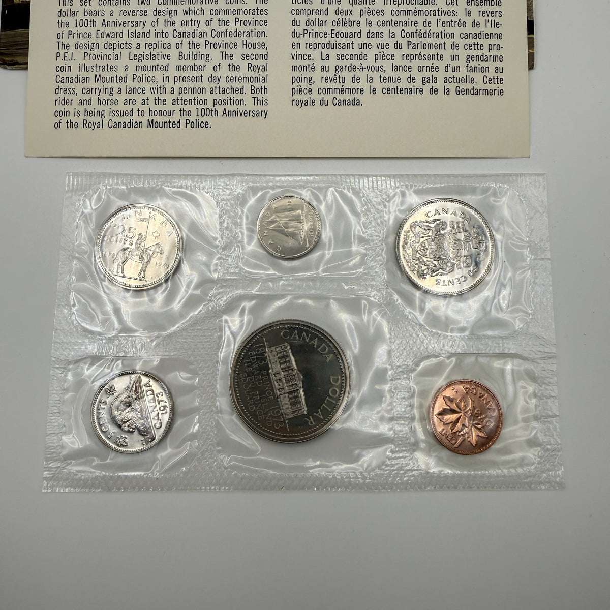1973 Canada 6-Coin Prooflike Set with PEI Dollar & RCMP Quarter - front