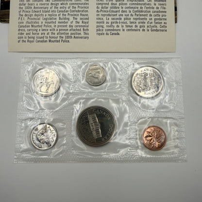 1973 Canada 6-Coin Prooflike Set with PEI Dollar & RCMP Quarter - front