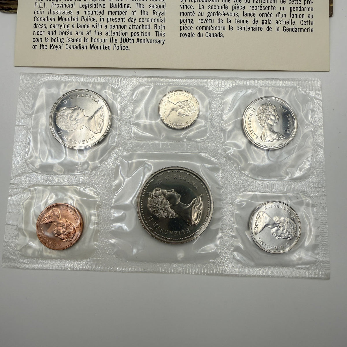 1973 Canada 6-Coin Prooflike Set with PEI Dollar & RCMP Quarter - back