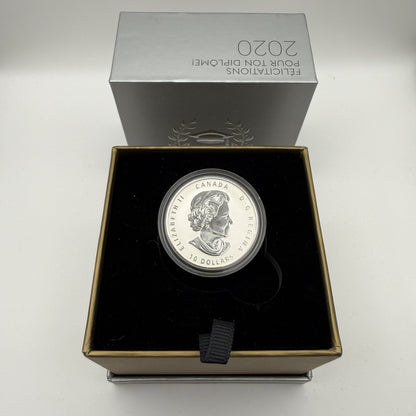 2020 Canada $10 Congratulations on Your Graduation Fine Silver Reverse Proof Coin - back