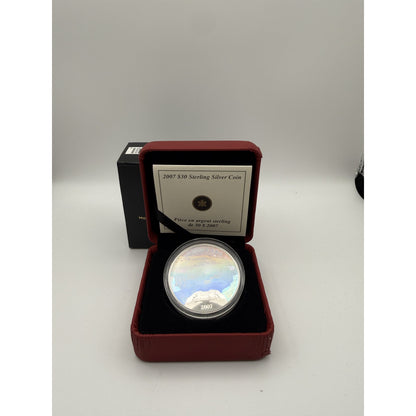 2007 Canada $30 Niagara Falls Panoramic Hologram Sterling Silver Proof Coin - front