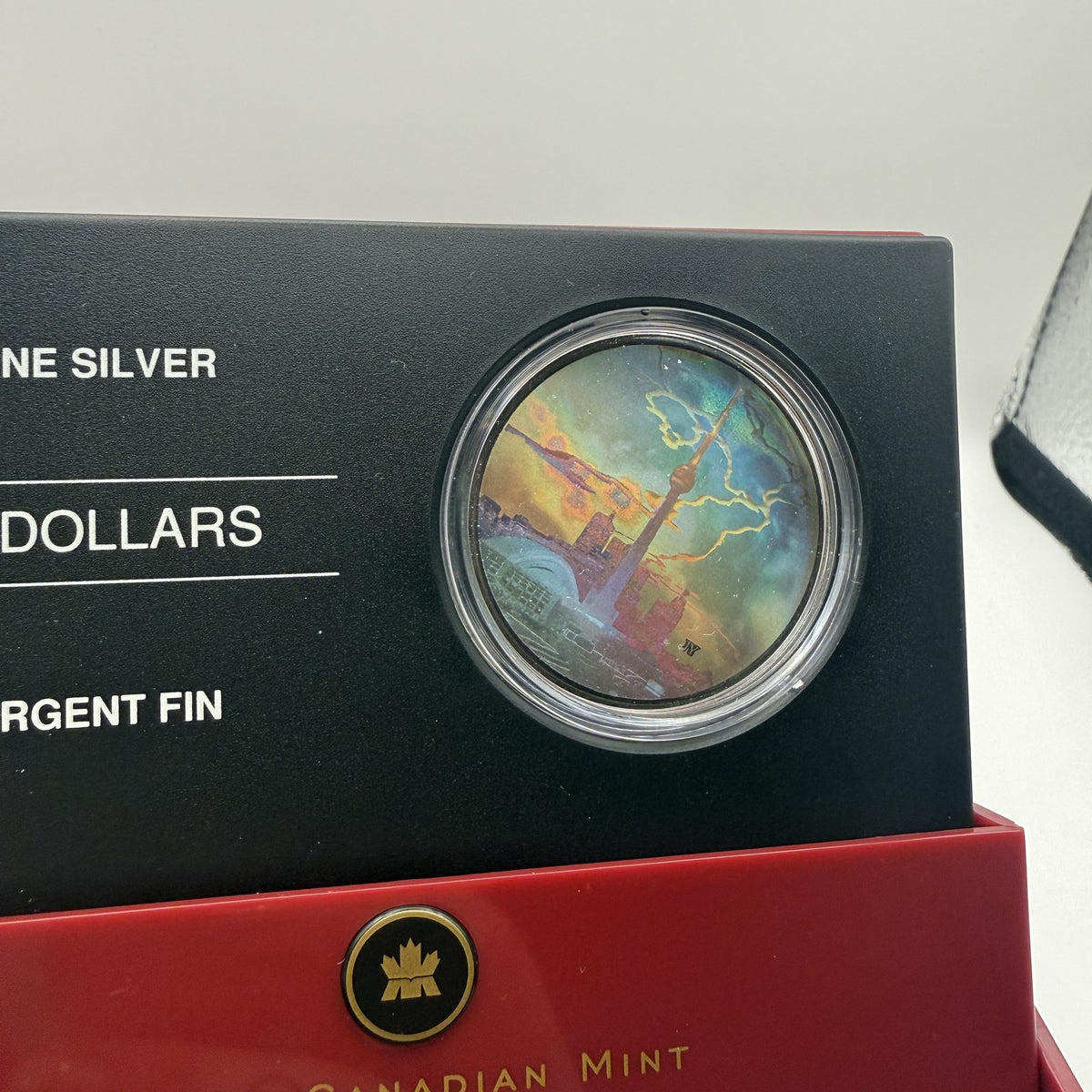 2006 Canada $20 CN Tower Hologram 1 oz Fine Silver Proof Coin - front