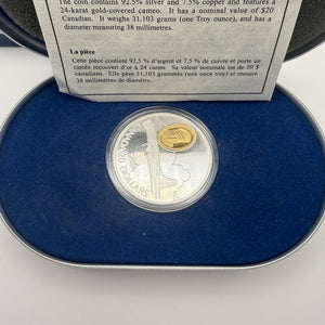 1998 Canada $20 Aviation Series – Canadair CP-107 Argus Sterling Silver Proof Coin with Gold Cameo
