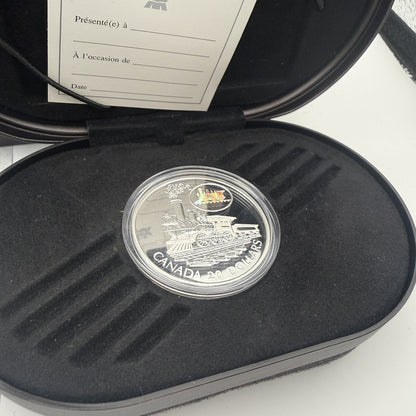 2001 Canada $20 The Scotia Locomotive Sterling Silver Proof Coin with Hologram - front