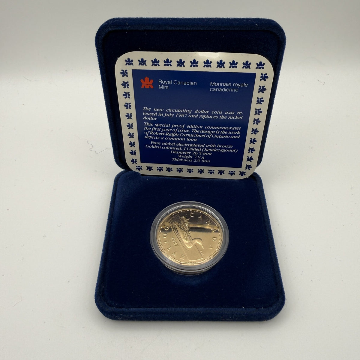 1987 Canada $1 Loon Proof Dollar - front