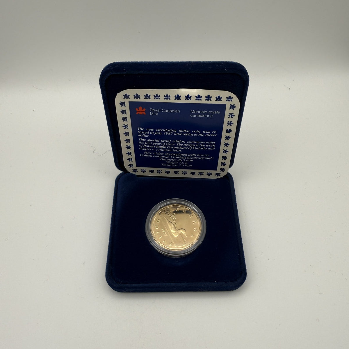 1987 Canada $1 Loon Proof Dollar - front