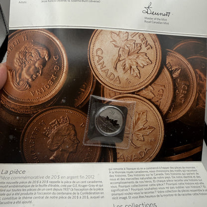 2012 Canada $20 for $20 Farewell to the Penny Fine Silver Coin - packaging
