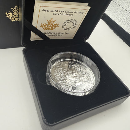 2025 Canada $50 Heraldic Bear Fine Silver Proof Coin - front