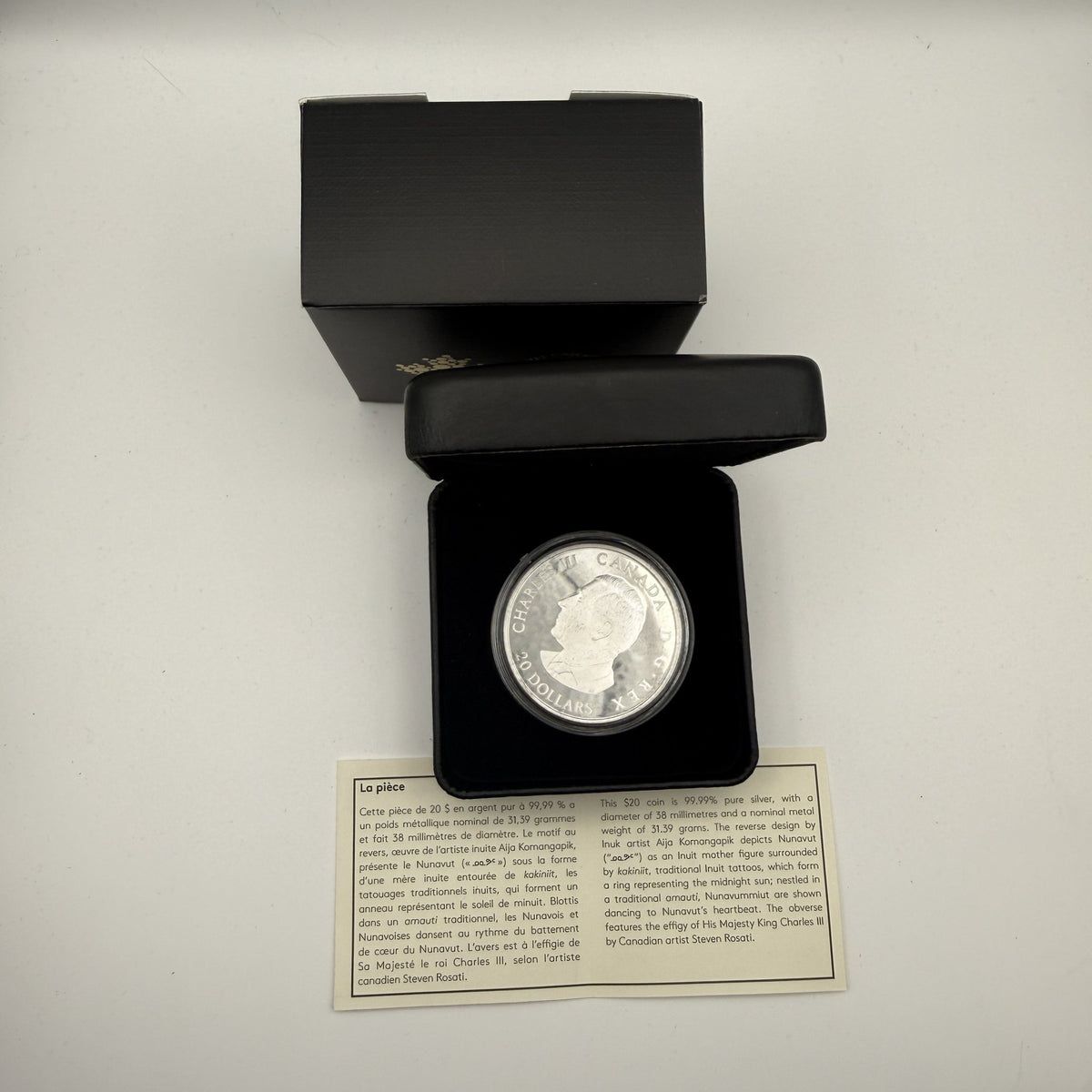 2024 Canada $20 Nunavut 1 oz Fine Silver Proof Coin - back