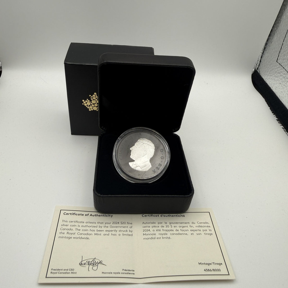 2024 Canada $20 Discovering Dinosaurs: Royal Horned Faced 1 oz Fine Silver Coin - back