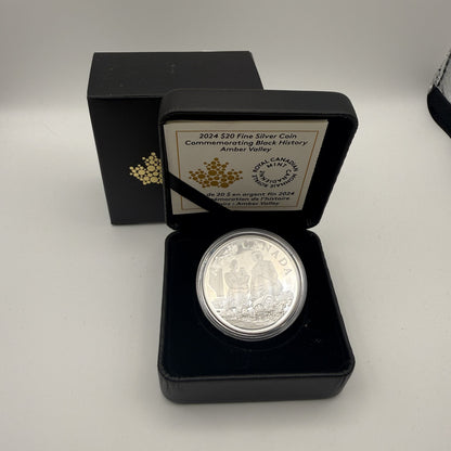 2024 Canada $20 Commemorating Black History: Amber Valley 1 oz Fine Silver Proof Coin - front