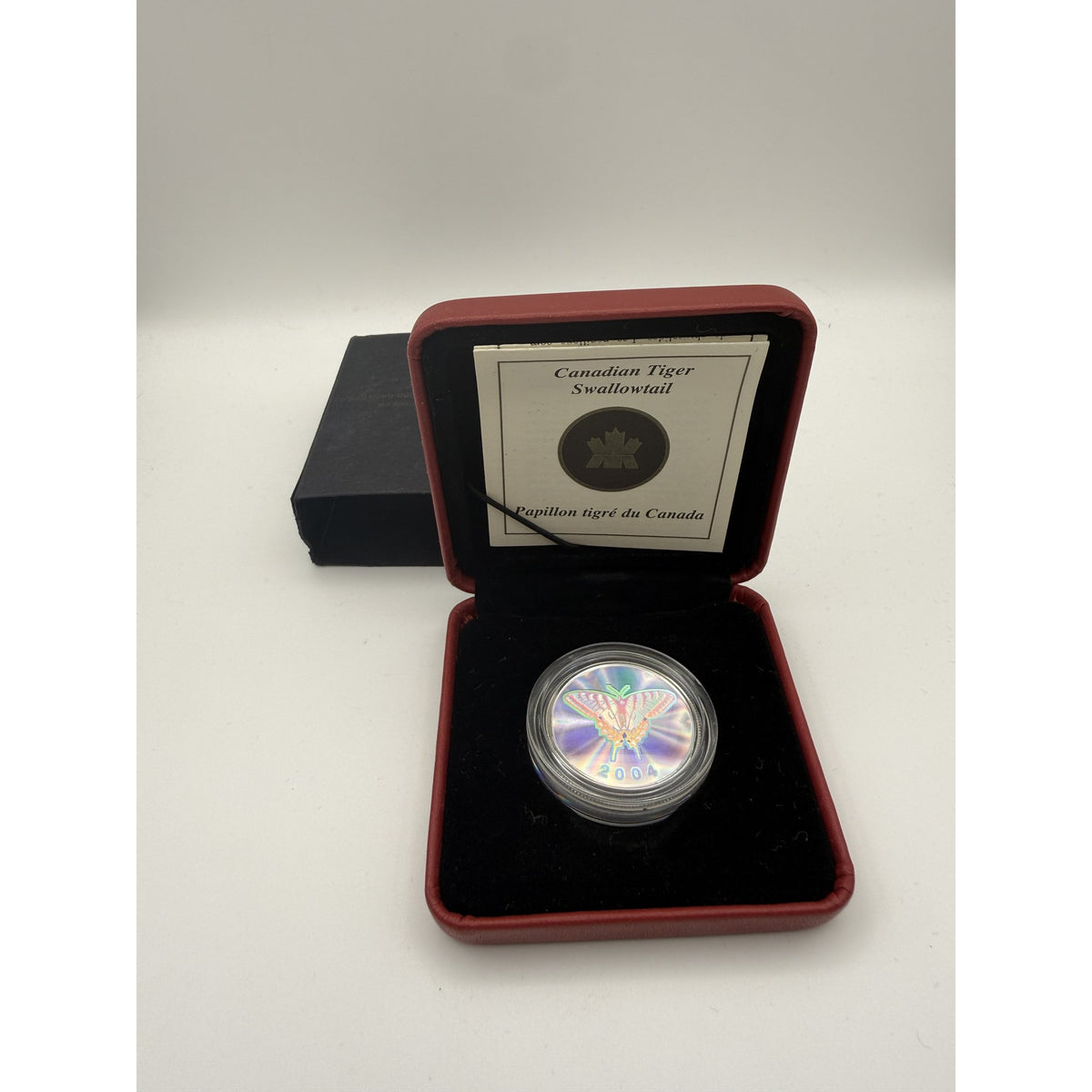 2004 Canada 50 Cents Canadian Tiger Swallowtail Butterfly Hologram Sterling Silver Proof - front