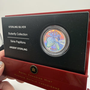 2005 Canada 50 Cents Great Spangled Fritillary Butterfly Hologram Sterling Silver Proof