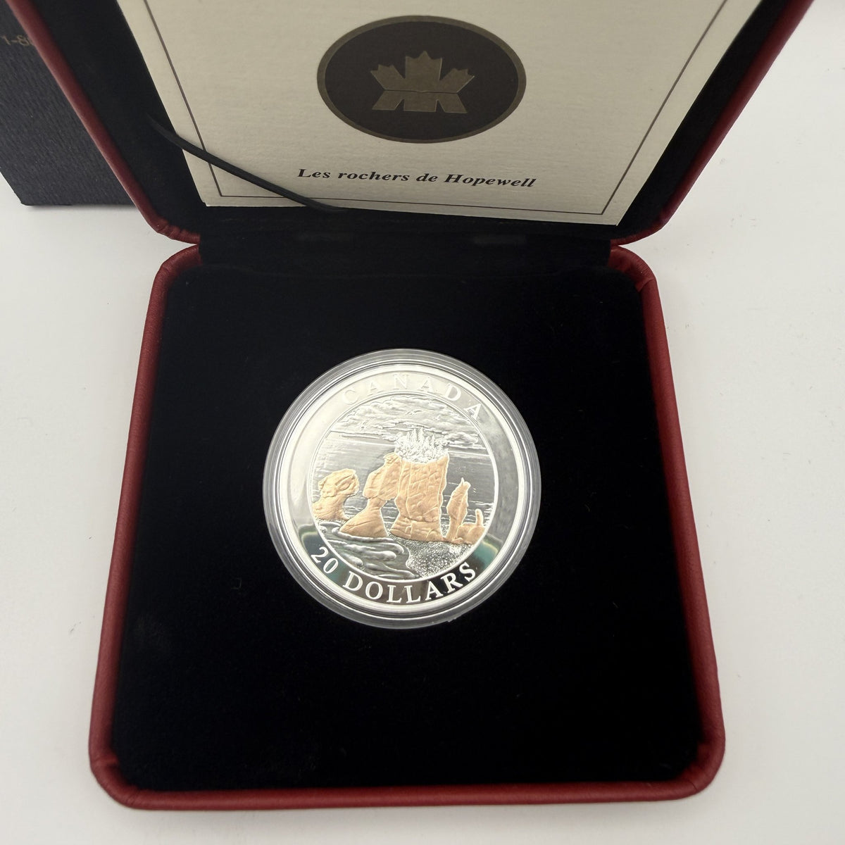 2004 Canada $20 The Hopewell Rocks Fine Silver Proof Coin - front