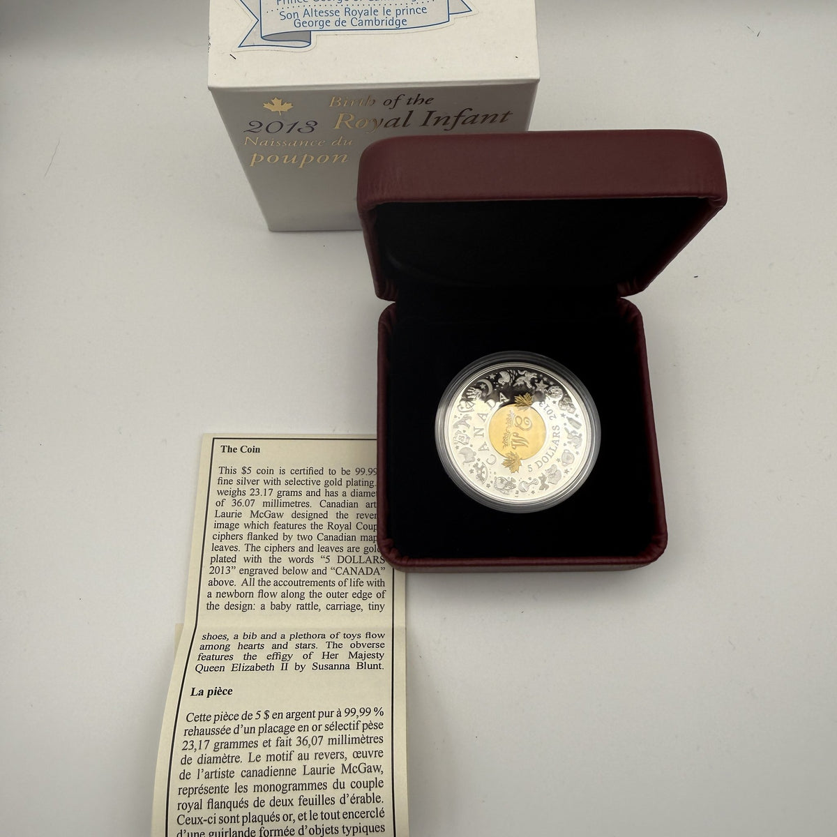 2013 Canada $5 Birth of the Royal Infant - second coin with card