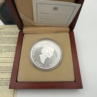 2003 Canada $20 The Rockies - second coin Queen's side