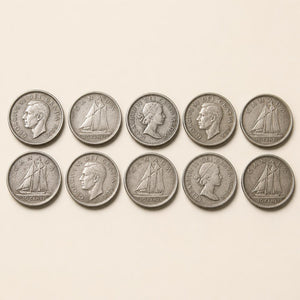 Canadian 80% Silver Dime Bundle – 3, 5 or 10 Coins (1937–1966)